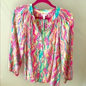 Lilly Pulitzer L Elsa silk top